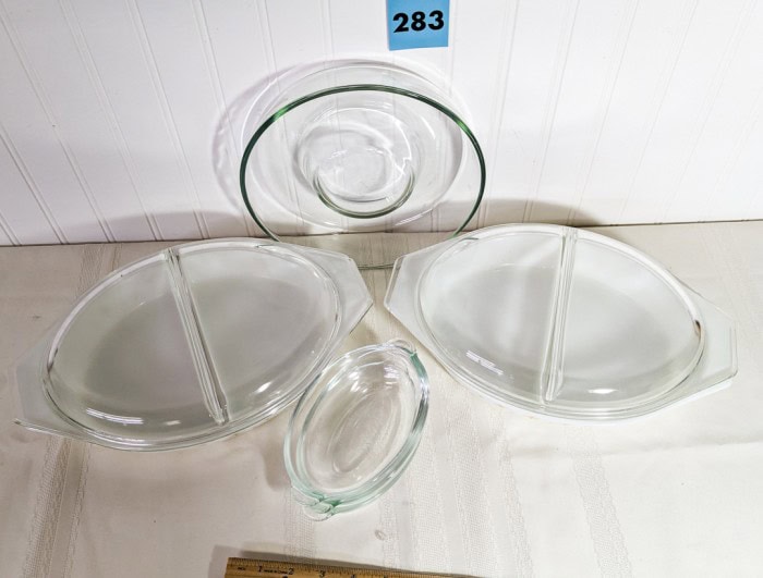 283. (2) Pyrex Covered Dishes + (3) Sm. Pyrex Dishes - Image 6