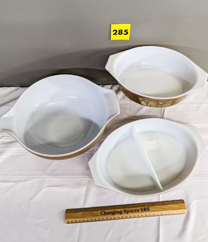 285. (3) Brown Pyrex Dishes - Image 7