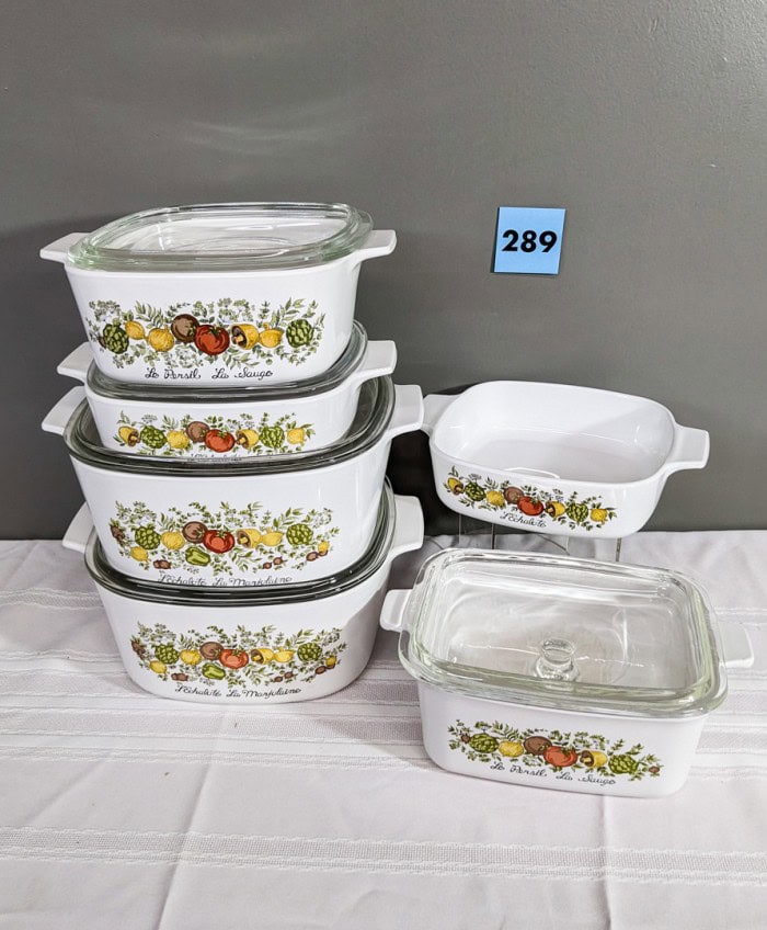 289. (6) Corningware Dishes