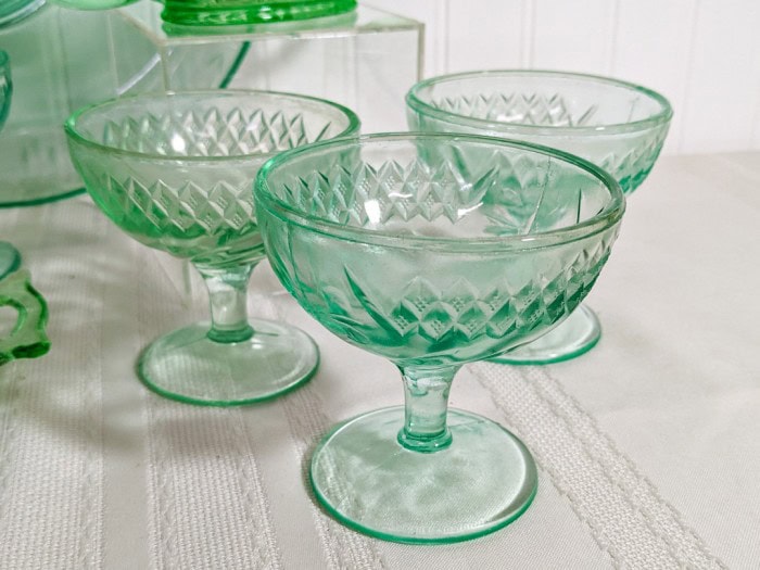 294. Green Uranium & Depression Glass Dishes - Image 2