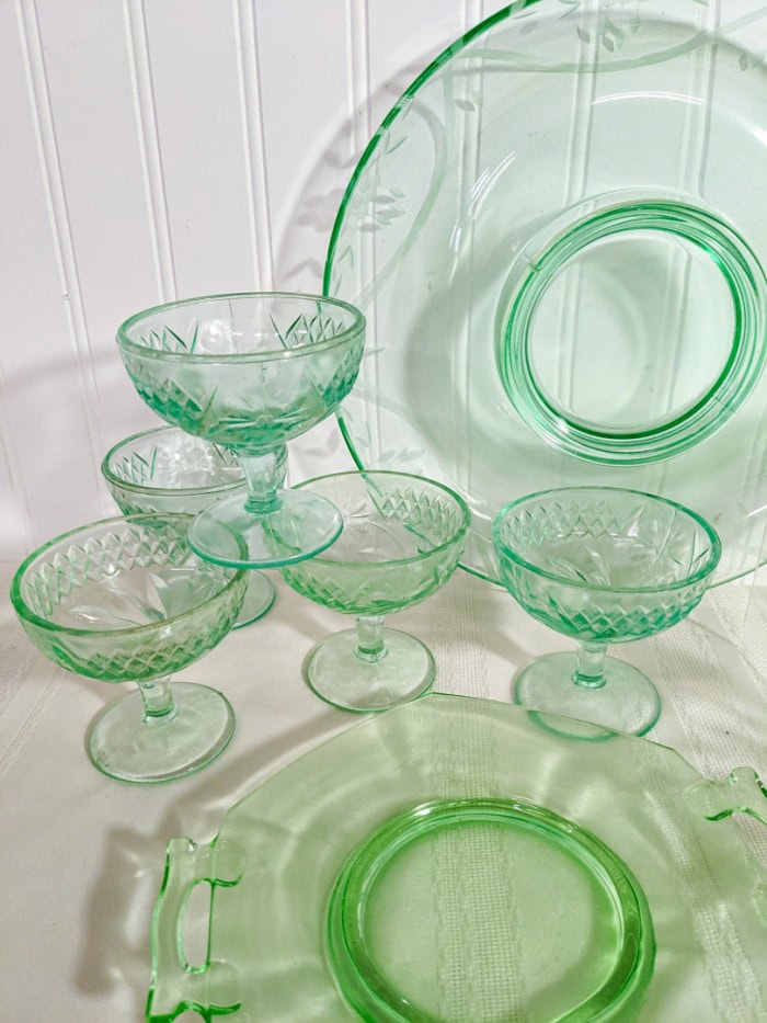 294. Green Uranium & Depression Glass Dishes - Image 5