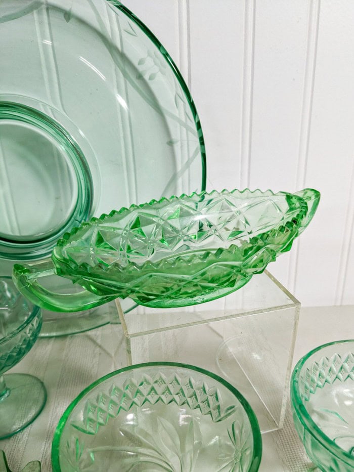 294. Green Uranium & Depression Glass Dishes - Image 7