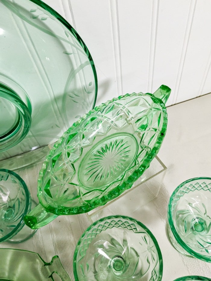 294. Green Uranium & Depression Glass Dishes - Image 8