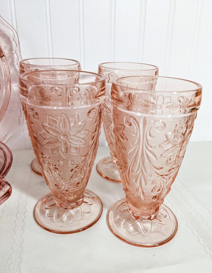 296. Pink Depression Glass Dishes - Image 2