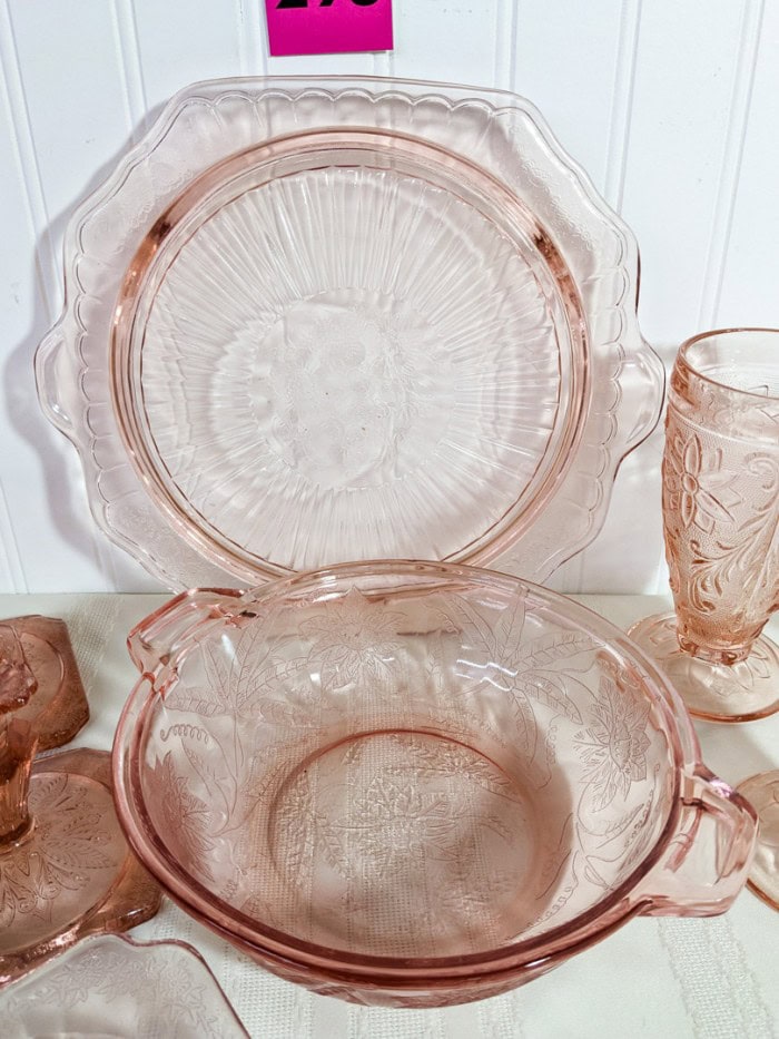 296. Pink Depression Glass Dishes - Image 5