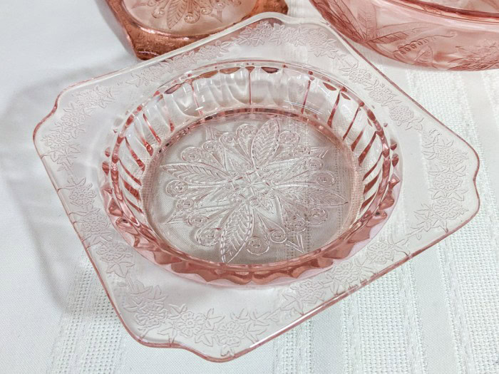 296. Pink Depression Glass Dishes - Image 6