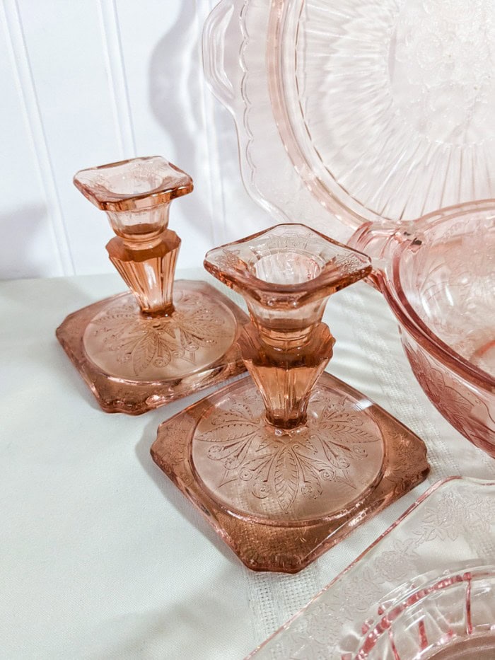 296. Pink Depression Glass Dishes - Image 7