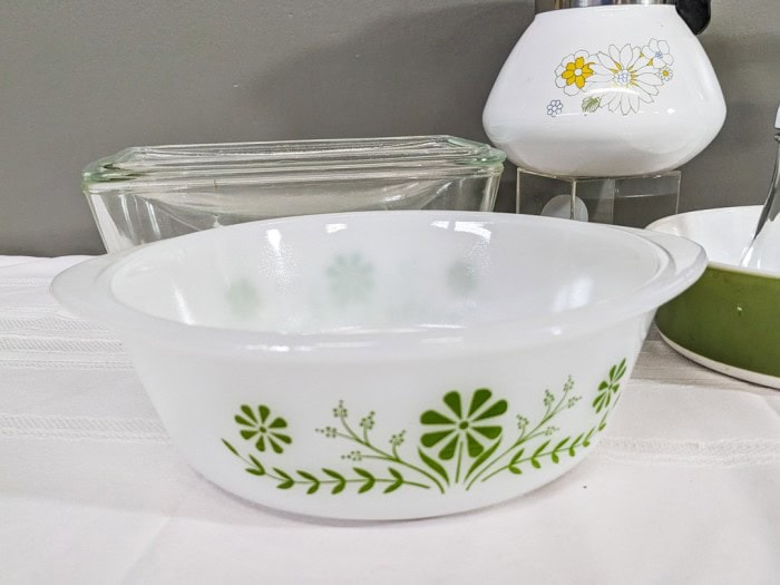 312. Glass Bake Dish, Flower Dish, Loaf Pan w/Lid, Teapot - Image 2