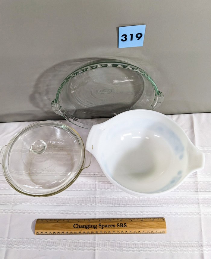 319. Pyrex Horizon Blue Bowl + Clear Covered Dish - Image 6