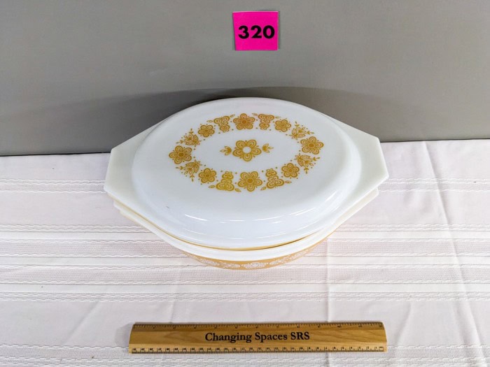 320. (2) Pyrex Butterfly Gold Dishes - Image 6