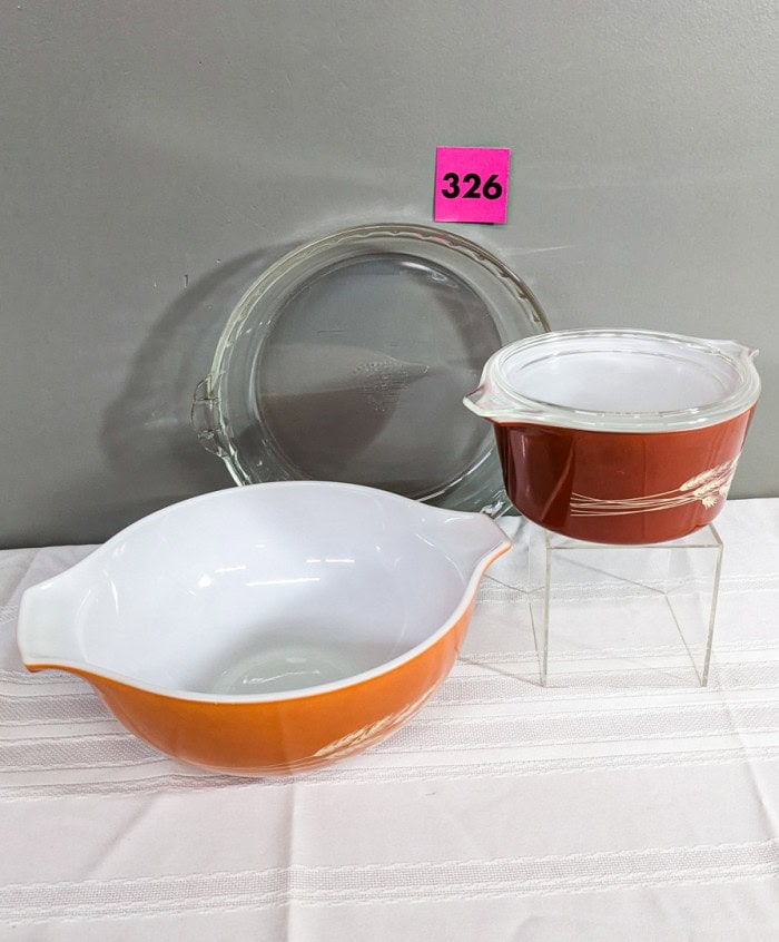 326. Pyrex Autumn Harvest Bowl +  Covered Dish