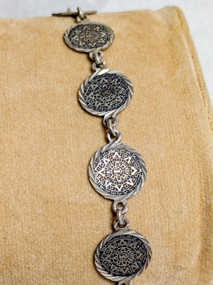 214. 7.5" Sterling Silver Bracelet + Earrings - Image 3