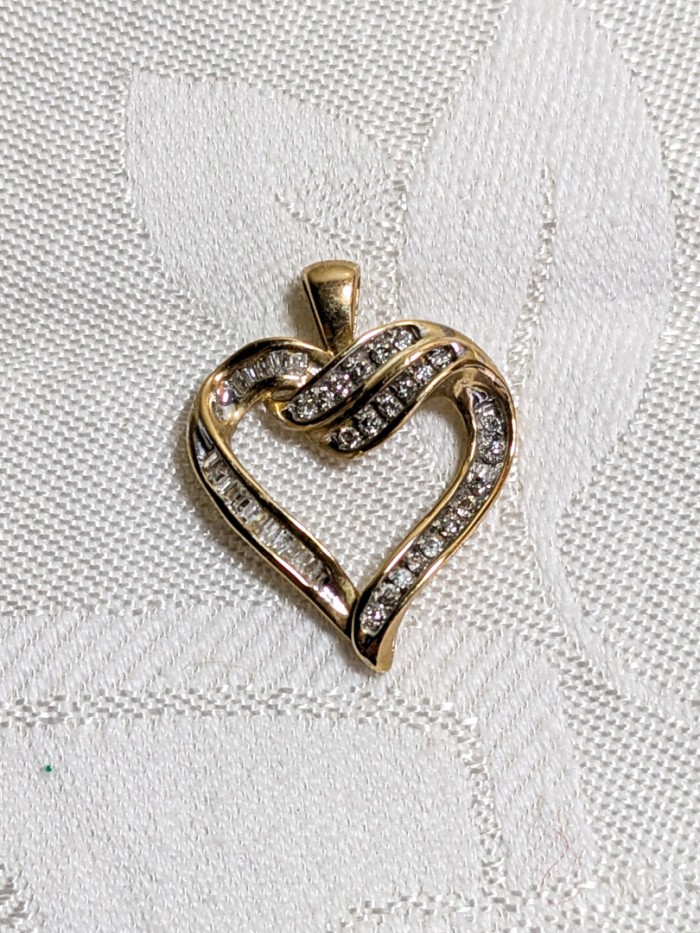 205. 10K Gold + Diamond Pendant - Image 2