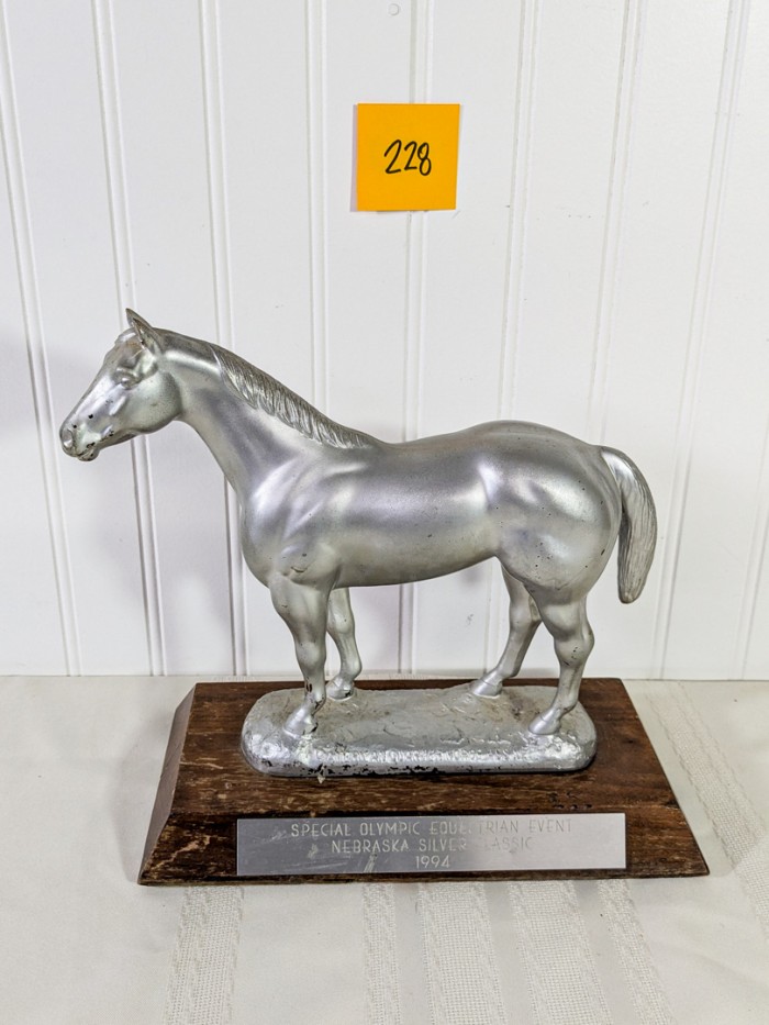 228. American Quarter Horse Cast Metal Trophy