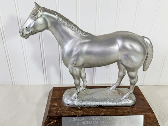 228. American Quarter Horse Cast Metal Trophy - Image 3