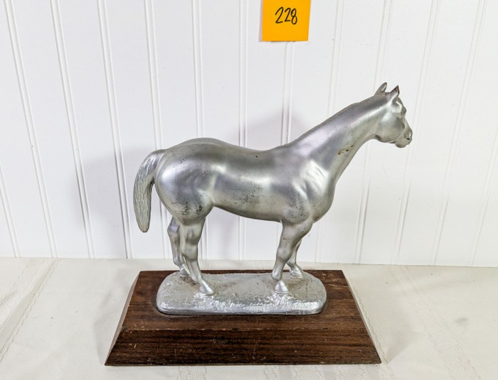 228. American Quarter Horse Cast Metal Trophy - Image 4