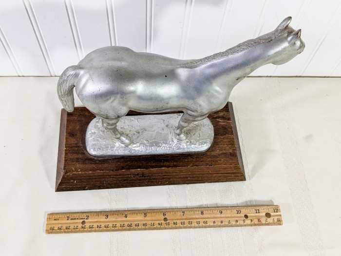 228. American Quarter Horse Cast Metal Trophy - Image 5