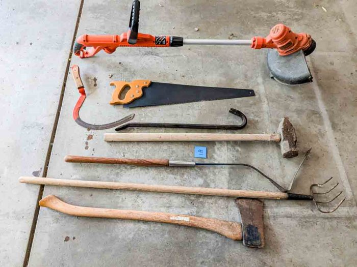 90. Black + Decker Weed Eater + Garden Tools