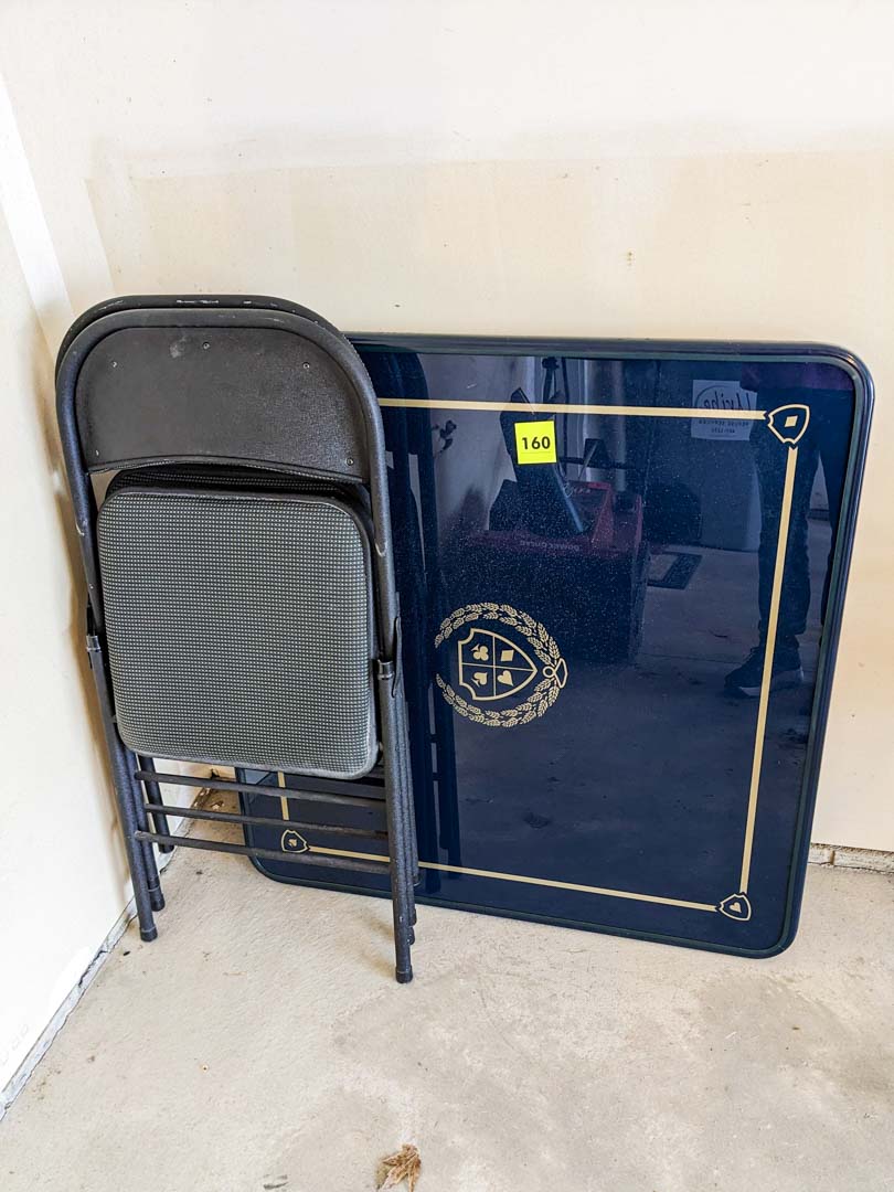 160. Samsonite Card Table + Chairs