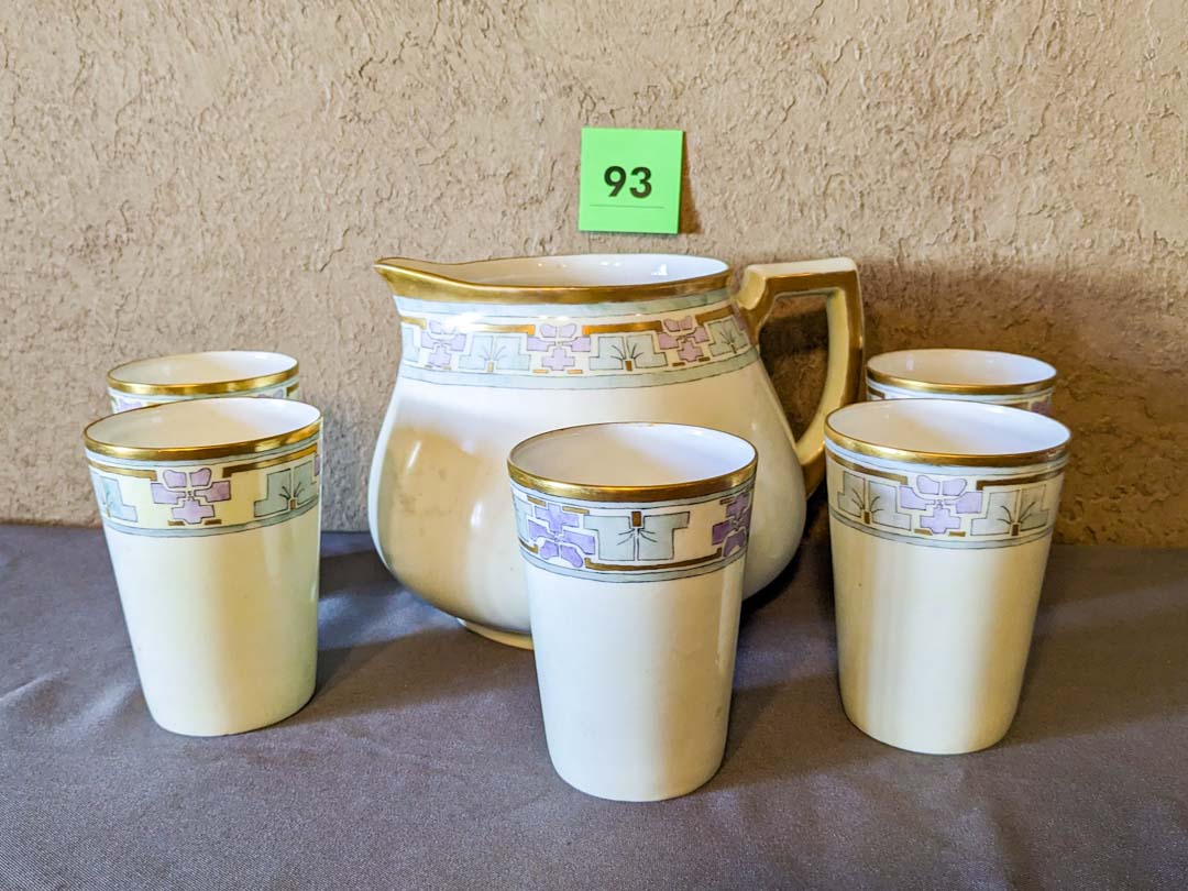 93. Bavarian Pitcher + (5) Cups