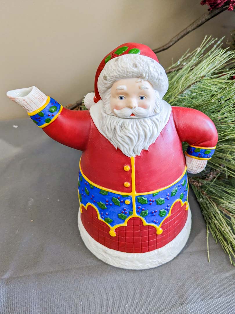 94. Mary Engelbreit Teapot, Faux Florals + Decor - Image 3