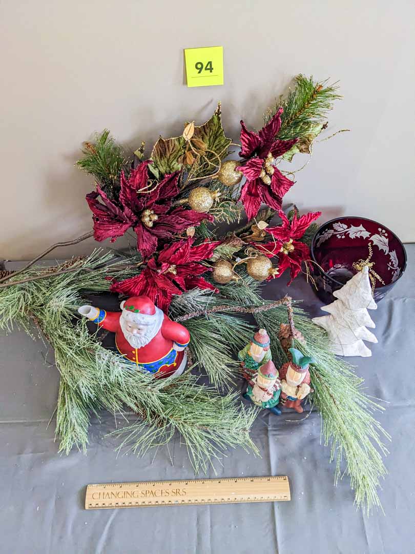 94. Mary Engelbreit Teapot, Faux Florals + Decor - Image 7