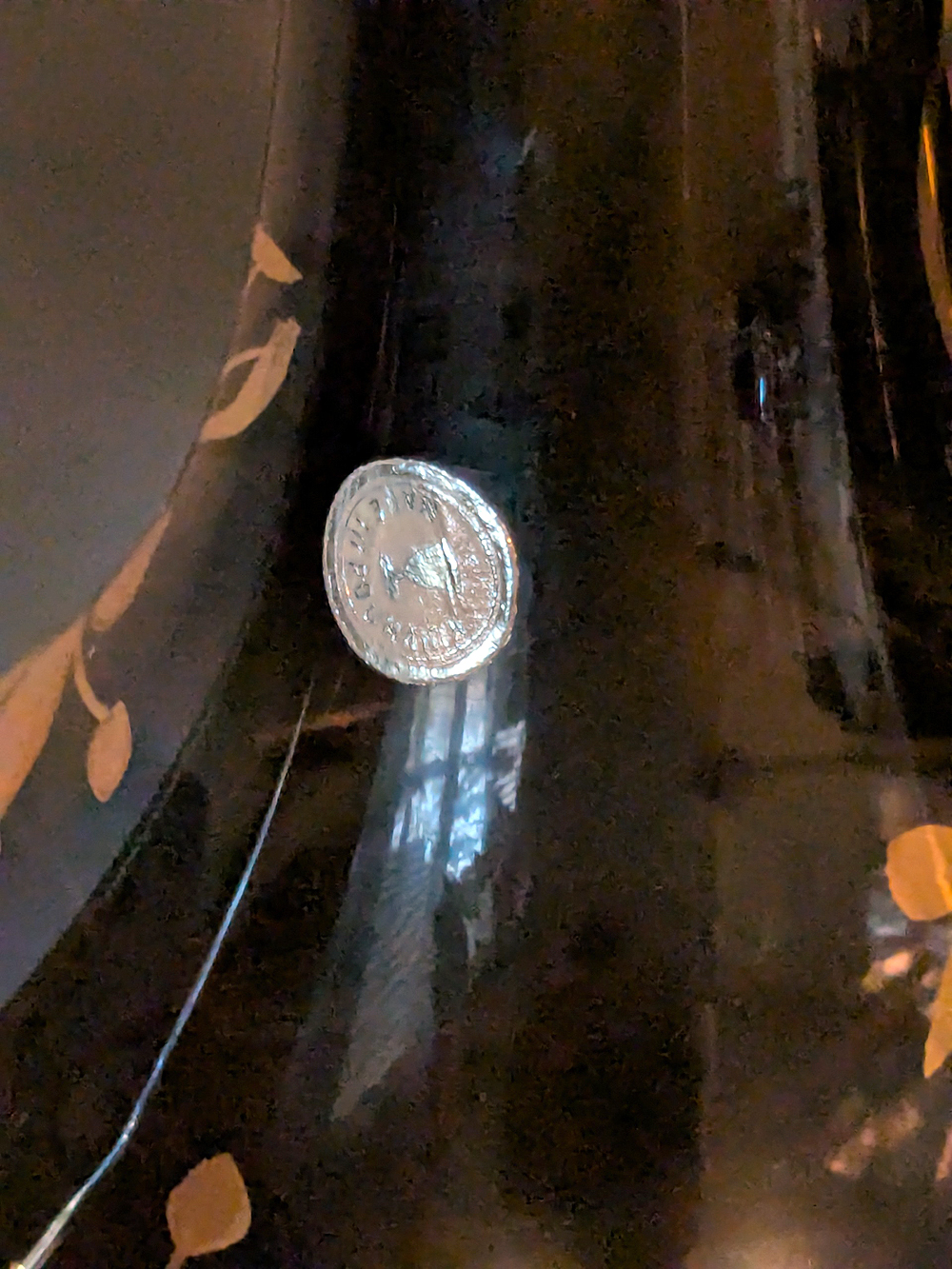 261. Art Glass Decanter + (5) Glasses - Image 3