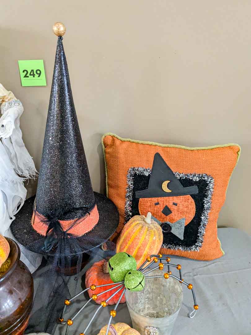 249. Halloween Lot - Figurines, Pillows, Pumpkins, Votive Holders + Decor - Image 6