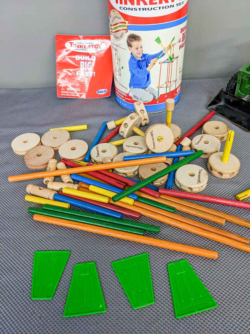 184. Metal Ertl John Deere Skid Steer + Tinker Toys - Image 2