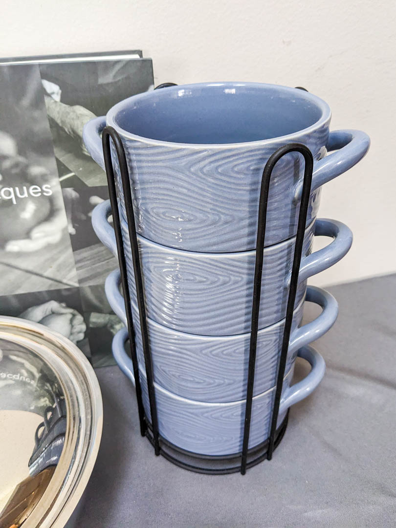 67. Covered Pan, (4) Soup Bowls + Cookbooks - Image 2