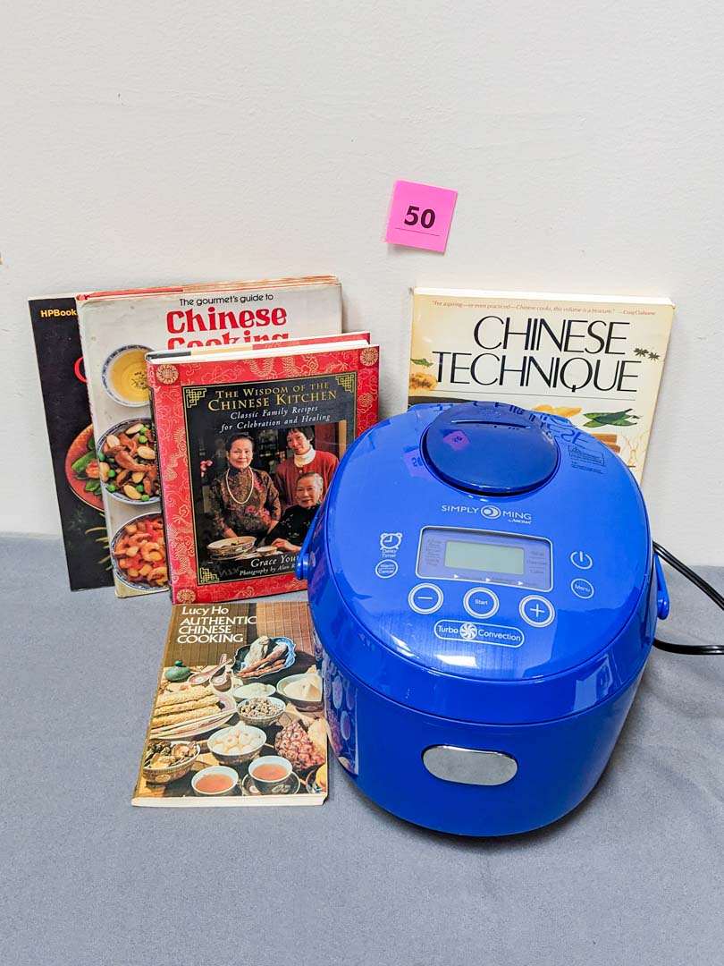 50. Simply Ming Rice Cooker/Steamer + Cookbooks