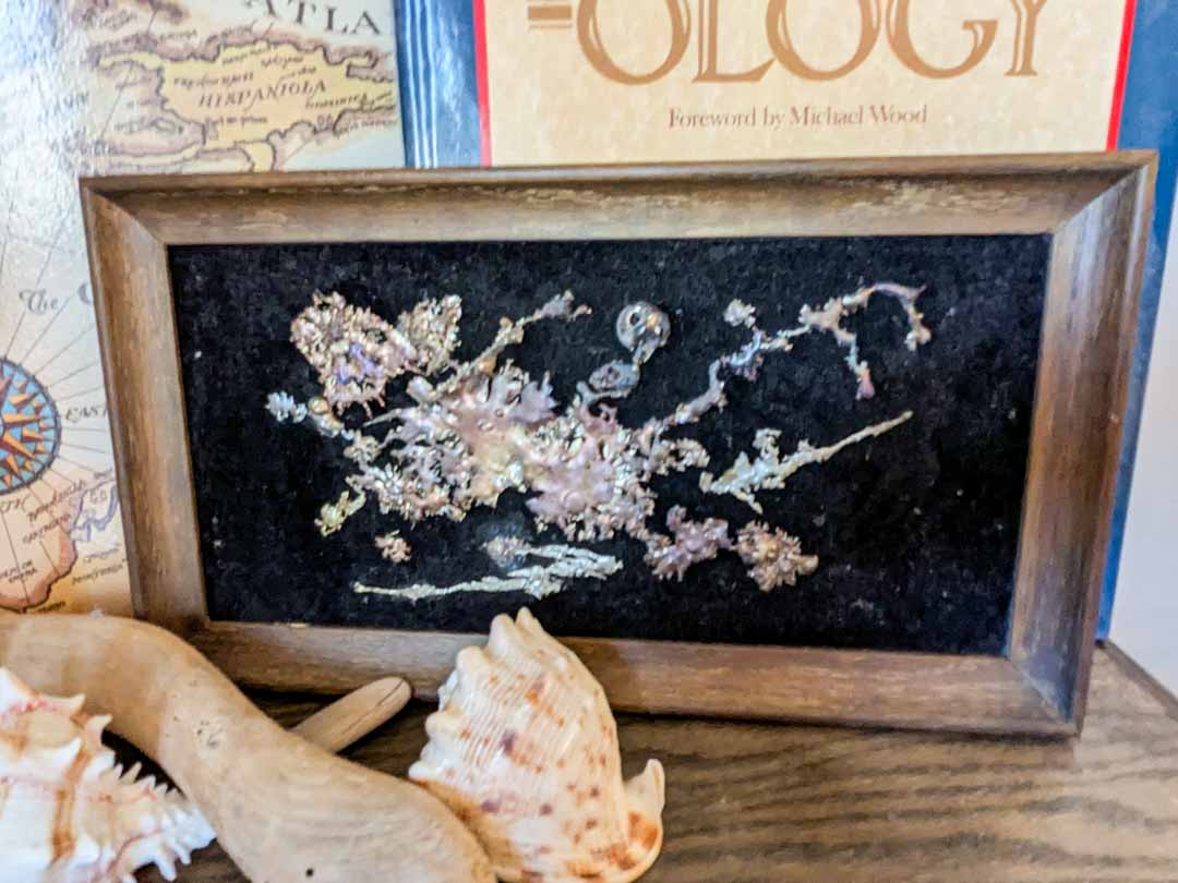 183. Map Art, (2) Books, Shells + Melted Metal - Image 2