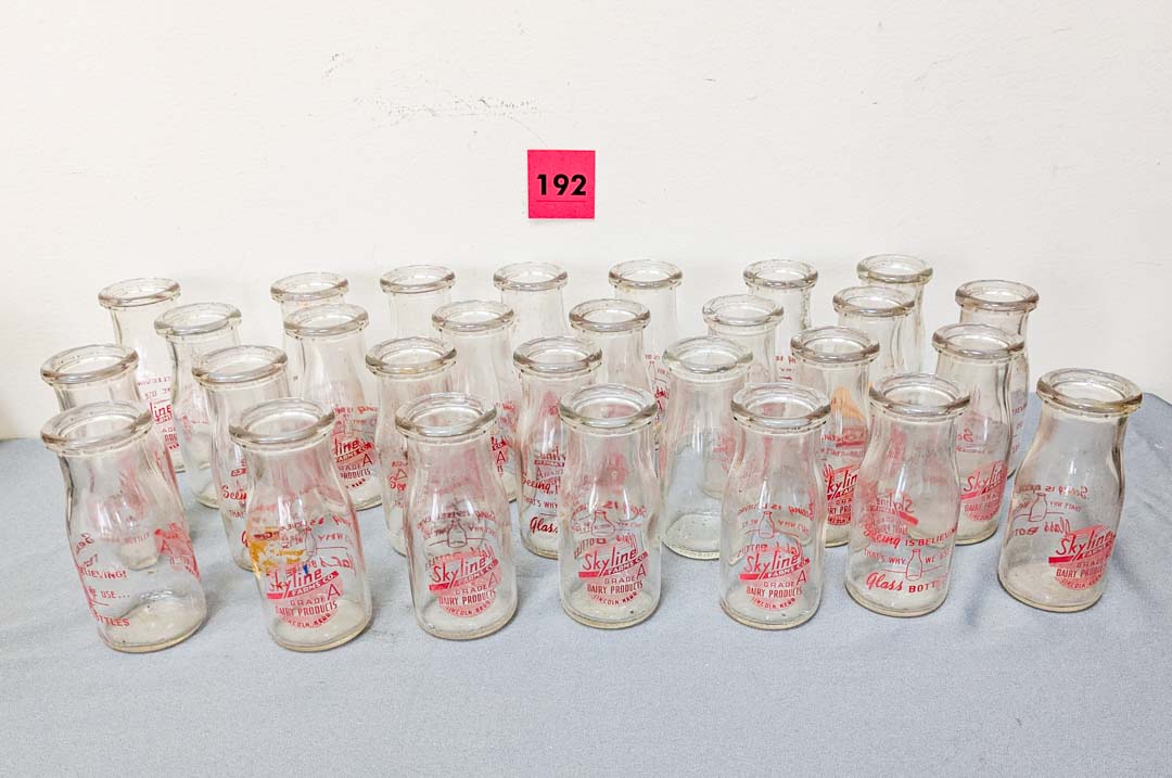 192. Skyline Milk Bottles + Blank Milk Bottles