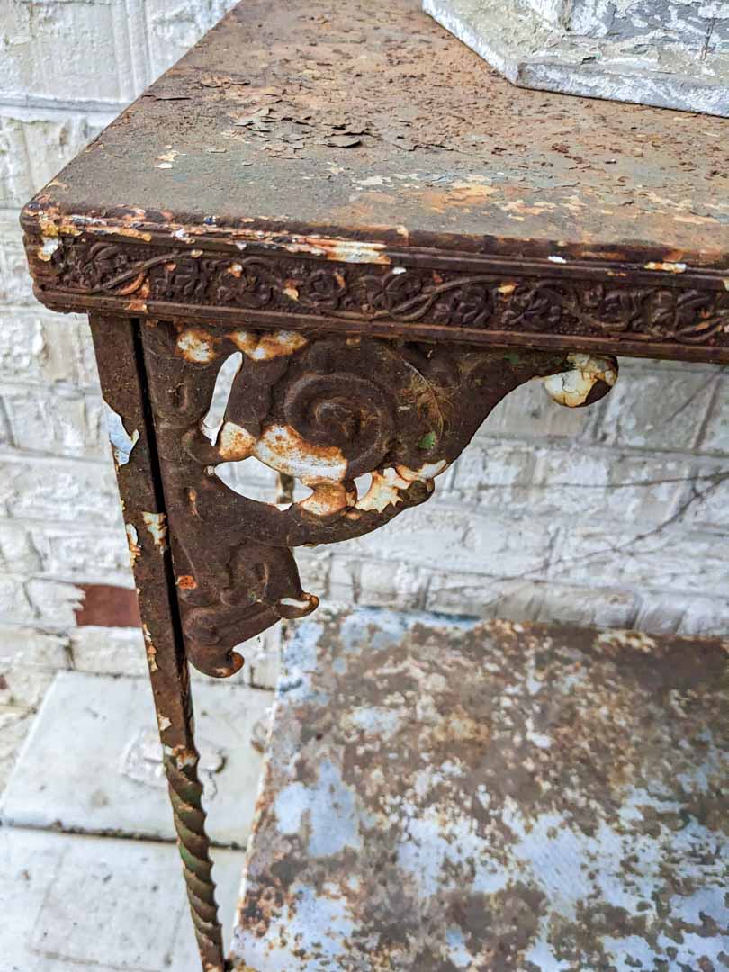 122. Metal Accent Table, Lantern + Decor - Image 9