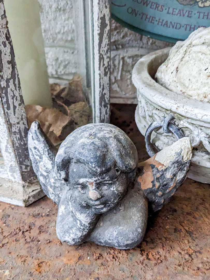 122. Metal Accent Table, Lantern + Decor - Image 4