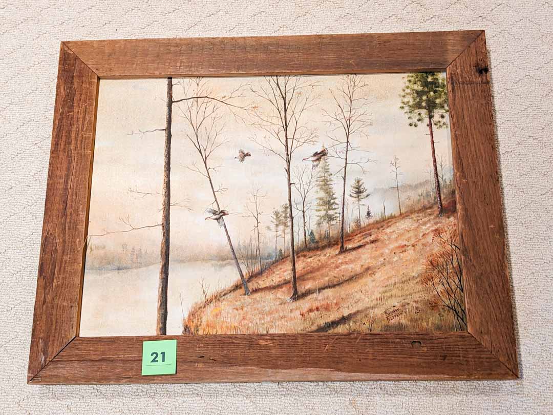 21. Grouse in Flight OIl Painting by Robert Frizzell