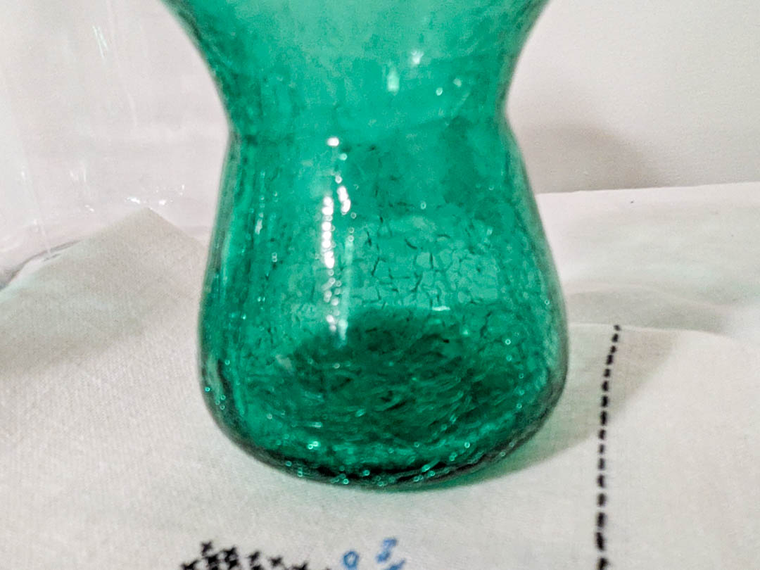 201. Vintage Glass Vase, (2) Jars + Linens - Image 6