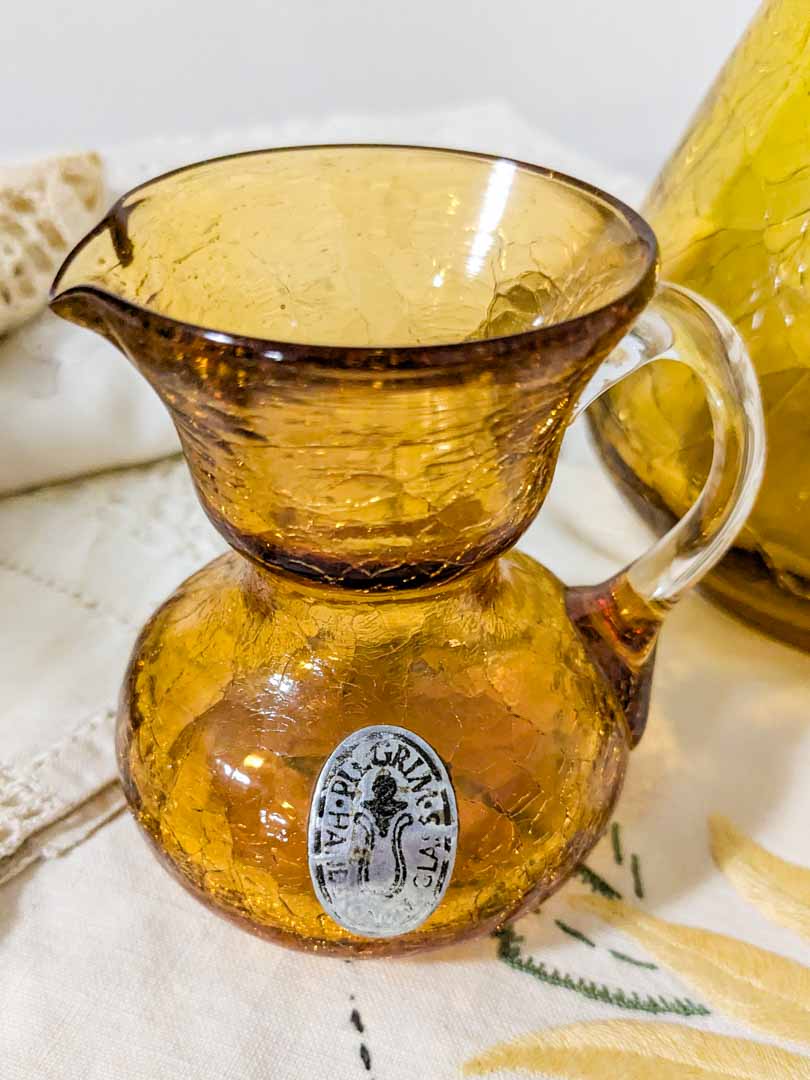 202. (4) Gold Vintage Glass Pcs. + Linens - Image 4