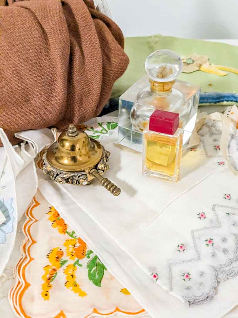 364. Vintage Purse, Gloves, Hankies + Perfume Bottles - Image 2