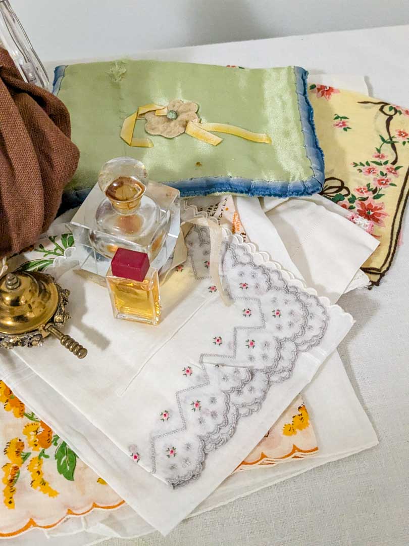 364. Vintage Purse, Gloves, Hankies + Perfume Bottles - Image 3