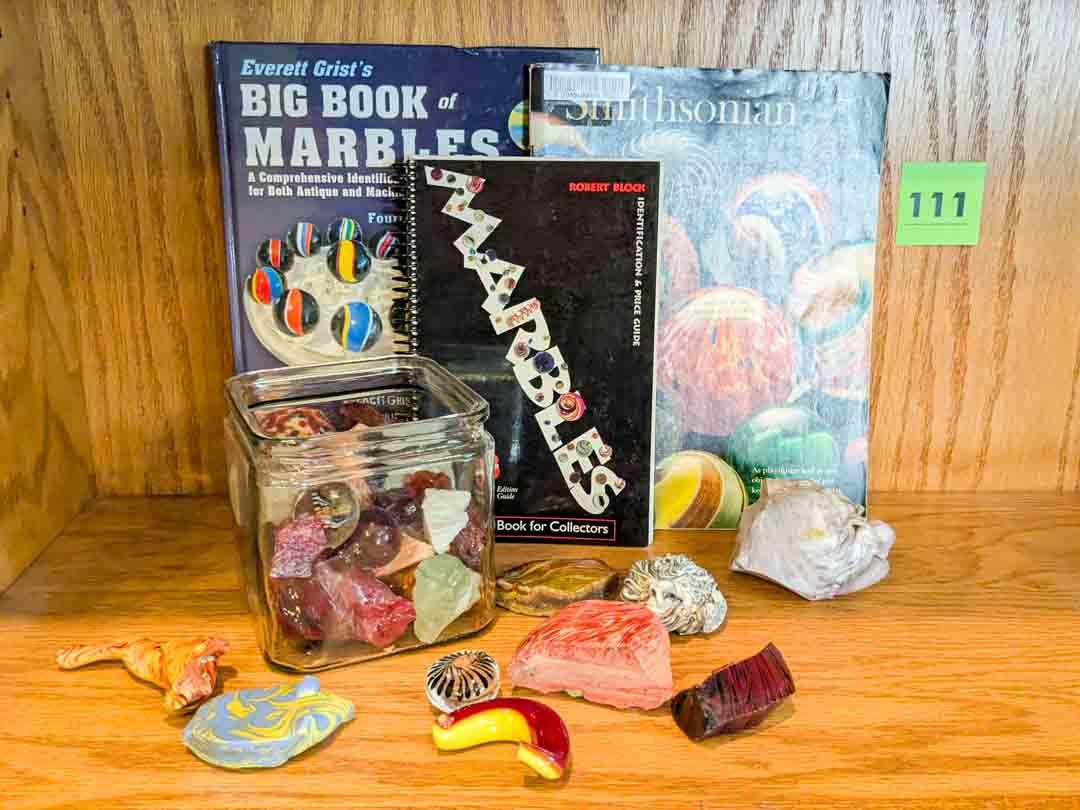 111. Marble Books + Slag Glass