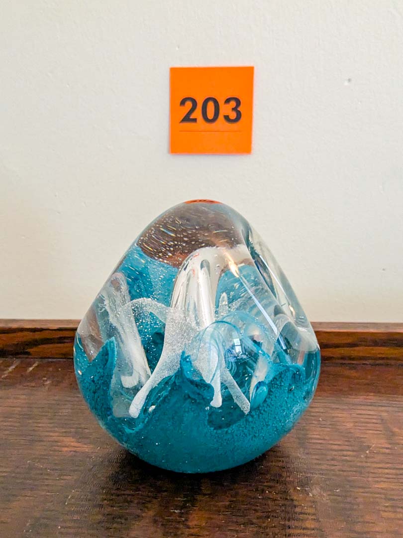203. Art Glass Paperweight Pen Holder - Image 2