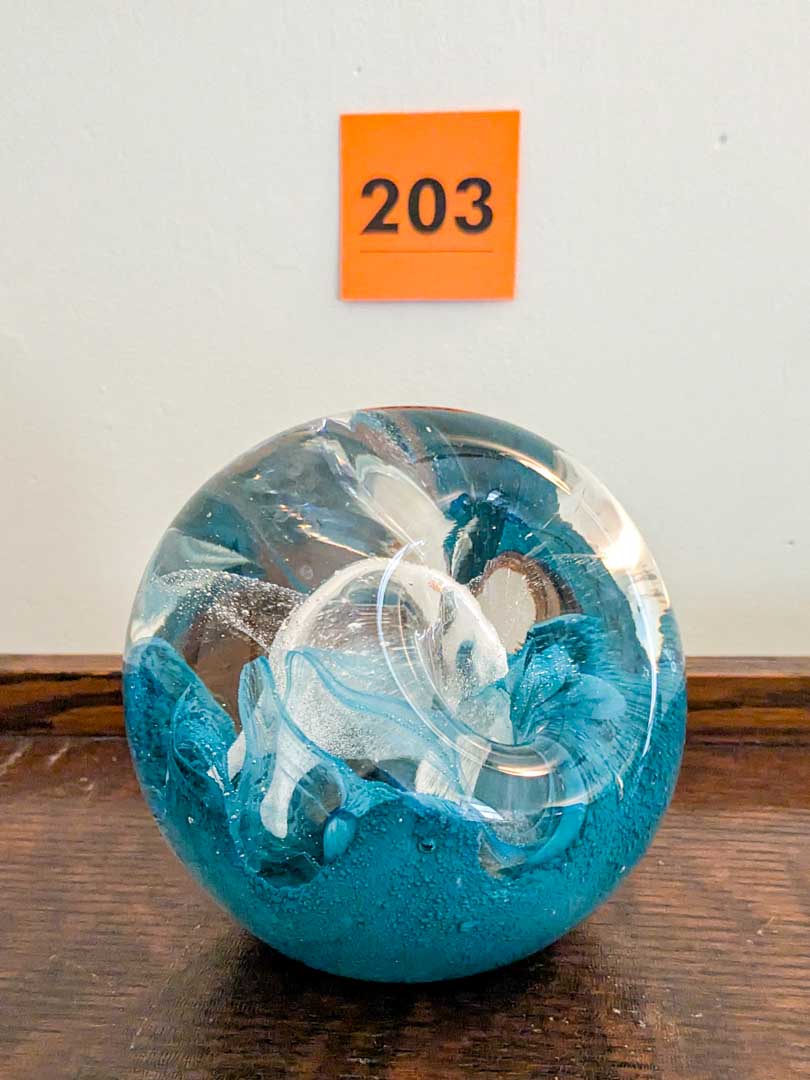 203. Art Glass Paperweight Pen Holder - Image 5