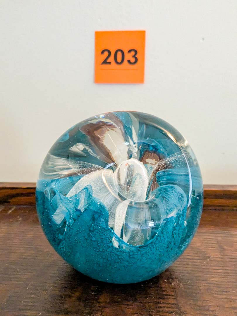 203. Art Glass Paperweight Pen Holder - Image 4