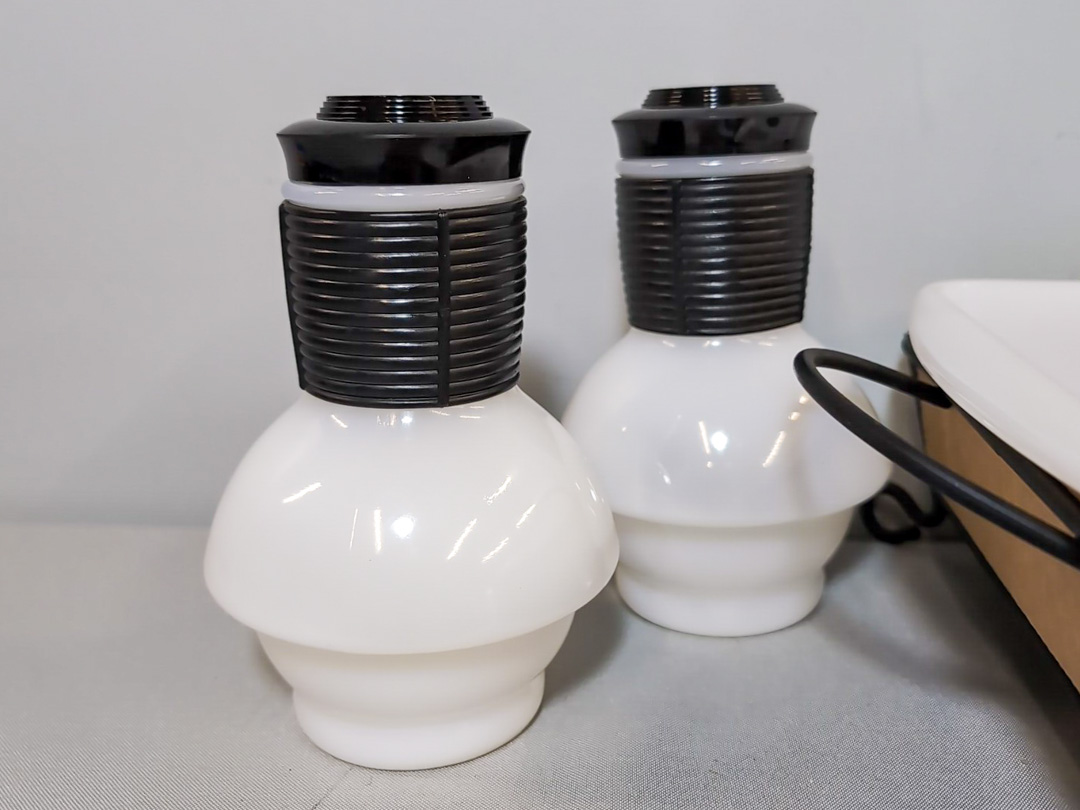 40. Milk Glass Casserole Dish & (4) Bottles - Image 4