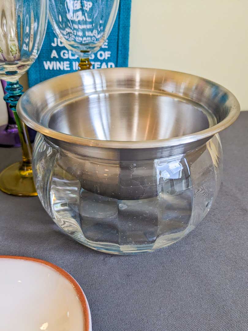 260. (6) Wine Glasses, Ice Bucket, Platter + Wine Bags - Image 6
