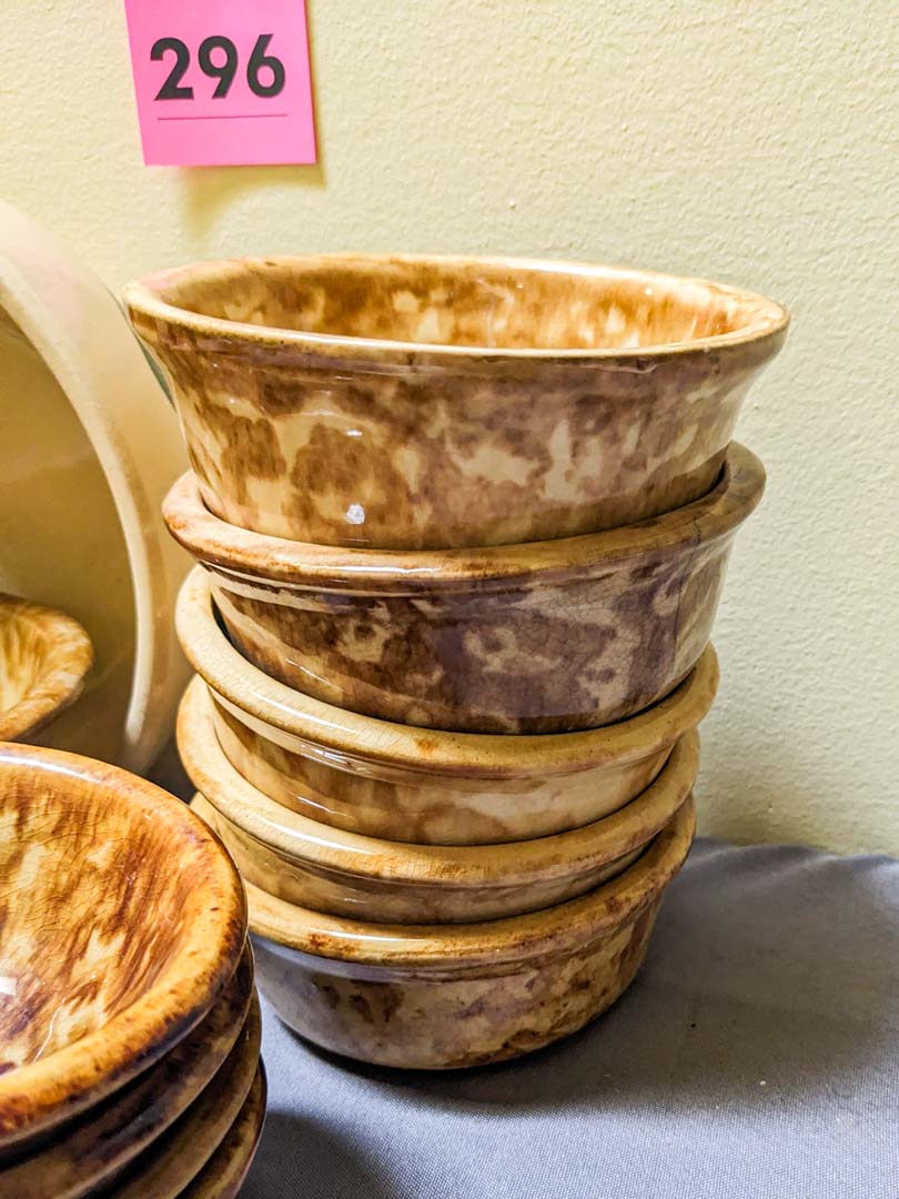 296. (10) Spongeware Bowls + Vintage Bowl - Image 5
