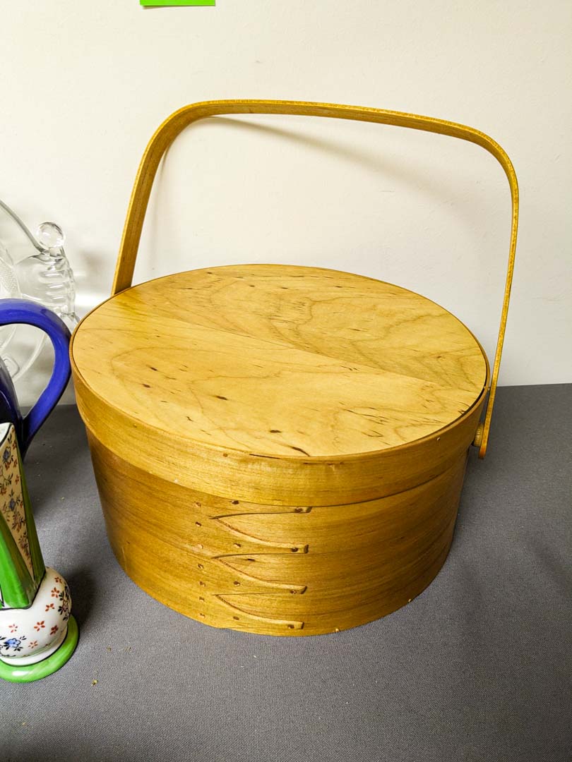 443. (2) Wood Boxes, Compote, (2) Vases + Pitcher - Image 4