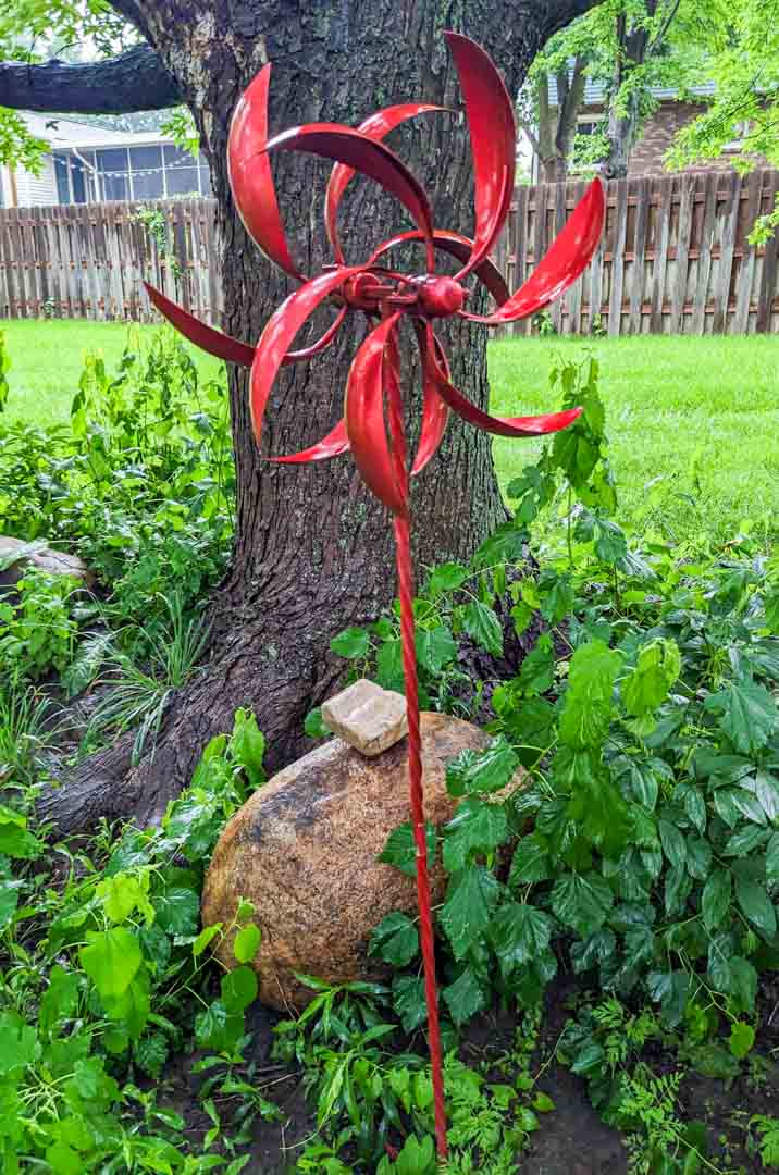 478. 53" Red Whirly Decor