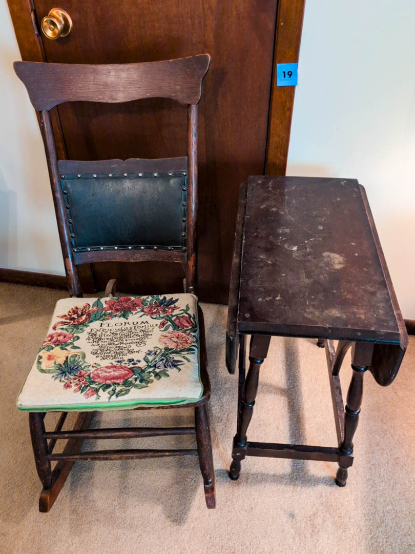 19. Rocking Chair + Drop Leaf Accent Table